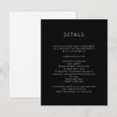 Moderne Monogram Details Card Informatiekaartje (Voorkant / Achterkant)