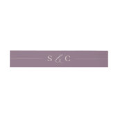 Moderne Monogram Diep Pruim & Roze Bruiloft Uitnodigingen Wikkel (Vlak)
