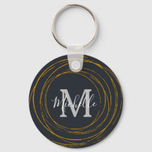 Moderne monogram donkergrijze gouden ringen