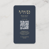 Moderne Monogram Drone Pilot Donkerblauw Goud Visitekaartje (Achterkant)