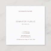 Moderne monogram dunne plaat professioneel elegant vierkante visitekaartje (Achterkant)