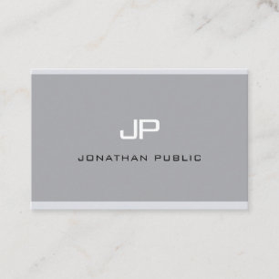 Moderne Monogram Eenvoudig Elegant Grijs Professio Visitekaartje