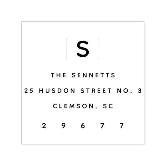Moderne Monogram Eenvoudig Retouradres Zelfinktende Stempel (Design)