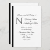 Moderne monogram eenvoudige budgetbruiloft kaart (Voorkant / Achterkant)