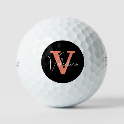 Moderne monogram eenvoudige klassieker golfballen (Voorkant)