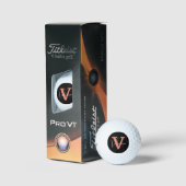 Moderne monogram eenvoudige klassieker golfballen (Verpakking)