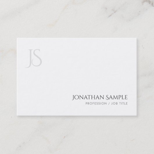 Moderne monogram eenvoudige ontwerpversie Sjabloon Visitekaartje (Voorkant)