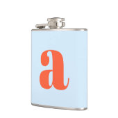 Moderne Monogram Eerste Letter Blauw Oranje Bruilo Heupfles (Links)