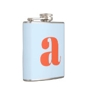 Moderne Monogram Eerste Letter Blauw Oranje Bruilo Heupfles (Rechts)