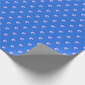 Moderne Monogram Eerste Letter Helder Blauw Roze Cadeaupapier (Hoek)