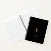 Moderne Monogram Eerste Letter I Bloempatroon Notitieboek (Binnen)
