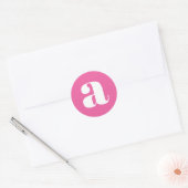 Moderne Monogram Eerste Letter Kleurrijk Heet Roze Ronde Sticker (Envelop)