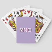 Moderne Monogram Eerste Letter Lila Pokerkaarten (Achterkant)