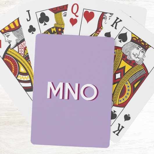 Moderne Monogram Eerste Letter Lila Pokerkaarten