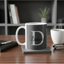 Moderne Monogram Eerste Letter & Naam Mok | Elegan