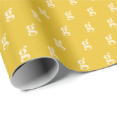 Moderne Monogram Eerste Letter Pastel Gele Crème Cadeaupapier (Rol Hoek)