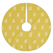 Moderne Monogram Eerste Letter Pastel Gele Crème Kerstboom Rok (Voorkant)