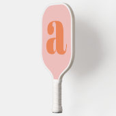 Moderne Monogram Eerste Letter Pastel Roze Oranje Pickleball Paddle (Links)