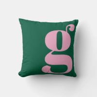 Moderne Monogram Eerste Letter Preppy Roze Groen