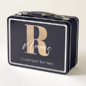 Moderne Monogram Eerste Letter R & Naam Gepersonal (Achterkant)
