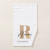 Moderne Monogram Eerste Letter R & Naam Gepersonal Bad Handdoek (Handdoek)