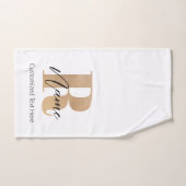Moderne Monogram Eerste Letter R & Naam Gepersonal Bad Handdoek (Handdoek)