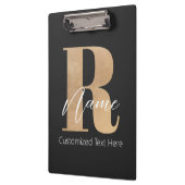Moderne Monogram Eerste Letter R & Naam Gepersonal Klembord (Links)