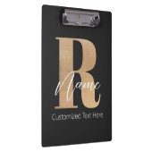 Moderne Monogram Eerste Letter R & Naam Gepersonal Klembord (Rechts)
