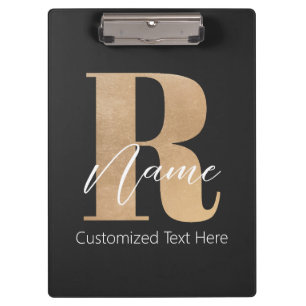 Moderne Monogram Eerste Letter R & Naam Gepersonal Klembord
