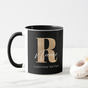 Moderne Monogram Eerste Letter R & Naam Gepersonal Mok