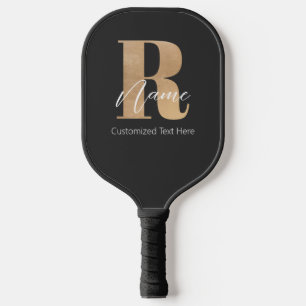 Moderne Monogram Eerste Letter R & Naam Gepersonal Pickleball Paddle