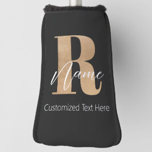 Moderne Monogram Eerste Letter R & Naam Persoonlij Golfheadcover