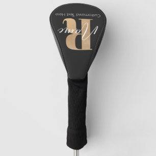 Moderne Monogram Eerste Letter R & Naam Persoonlij Golfheadcover