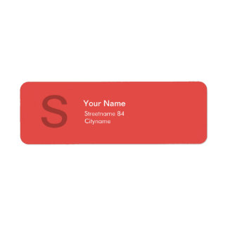 MODERNE MONOGRAM EERSTE LETTER ROOD ETIKET