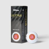 Moderne Monogram Eerste Letter Roze en Oranje Golfballen (Verpakking)