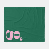 Moderne Monogram Eerste Letter Roze Groen Preppy Fleece Deken (Voorkant (Horizontaal))