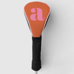 Moderne Monogram Eerste Letter Roze Verbrand Oranj Golfheadcover