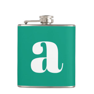 Moderne Monogram Eerste Letter Trouw Groen Heupfles