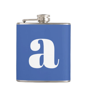 Moderne Monogram Eerste Letter Trouw Held Blauw Heupfles