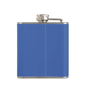 Moderne Monogram Eerste Letter Trouw Held Blauw Heupfles (Achterkant)