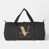 Moderne Monogram Eerste Letter V & Naam Persoonlij Plunjezak (Voorkant)