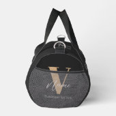 Moderne Monogram Eerste Letter V & Naam Persoonlij Plunjezak (Rechts)