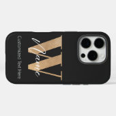 Moderne Monogram Eerste Letter W & Naam Persoonlij Case-Mate iPhone Case (Achterkant (horizontaal))