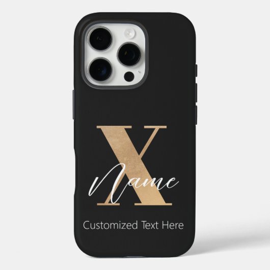 Moderne Monogram Eerste Letter X & Naam Persoonlij Case-Mate iPhone Case (Achterkant)