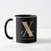 Moderne Monogram Eerste Letter X & Naam Persoonlij Mok (Links)