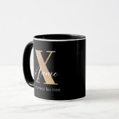 Moderne Monogram Eerste Letter X & Naam Persoonlij Mok (Voorkant links)