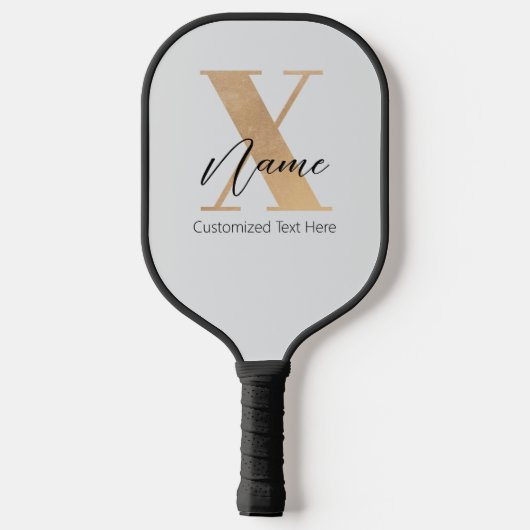 Moderne Monogram Eerste Letter X & Naam Persoonlij Pickleball Paddle (Achterkant)