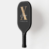 Moderne Monogram Eerste Letter X & Naam Persoonlij Pickleball Paddle (Links)