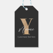 Moderne Monogram Eerste Letter Y & Naam Persoonlij Cadeaulabel (Voorkant)