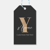 Moderne Monogram Eerste Letter Y & Naam Persoonlij Cadeaulabel (Achterkant)